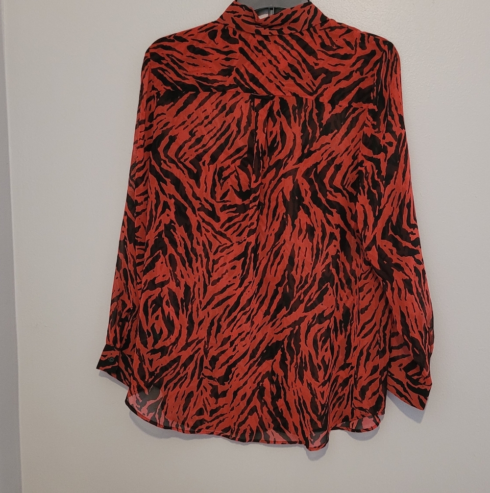 Mint Velvet Red Animal Print Blouse - Picture 4 of 7